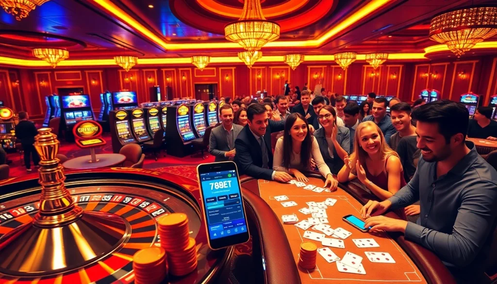 Experience the excitement of 789BET in a luxury casino environment with vibrant games.