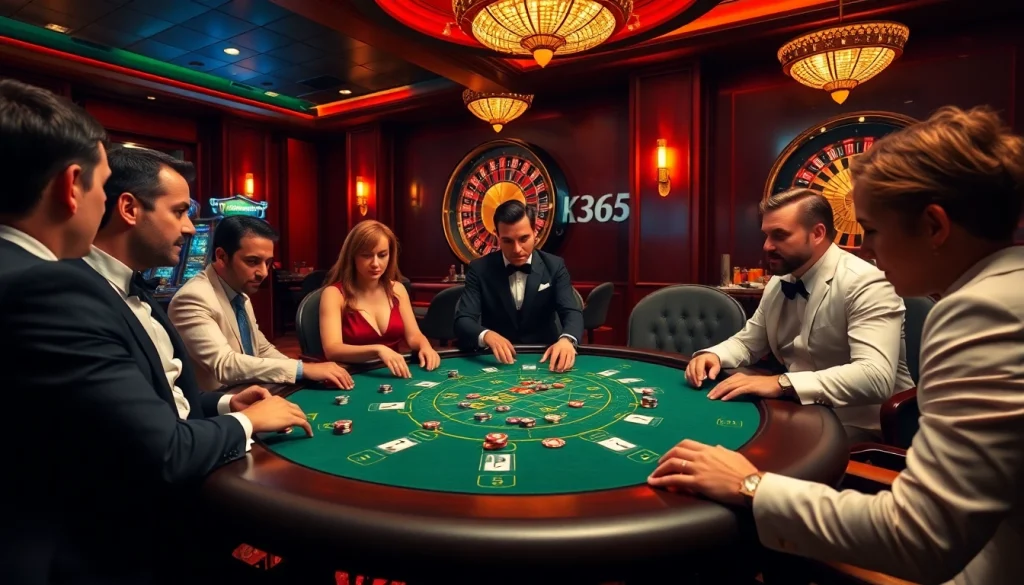 Experience thrilling poker action at OK365 with luxurious tables and vibrant casino atmosphere.