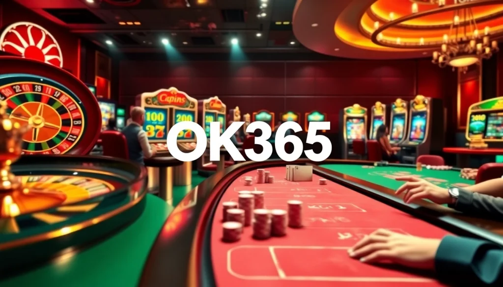 Experience thrilling gaming at OK365 with vibrant casino action and engaging visuals.