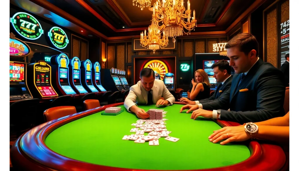 Experience the thrill of high-stakes poker at 777g casino with vibrant tables and engaging players.