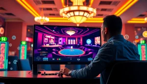 Jouer au meilleur casino crypto avec un écran dynamique et une ambiance immersive.