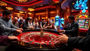 Experience the thrill of the roulette table in an upscale casino setting with C168 elements.