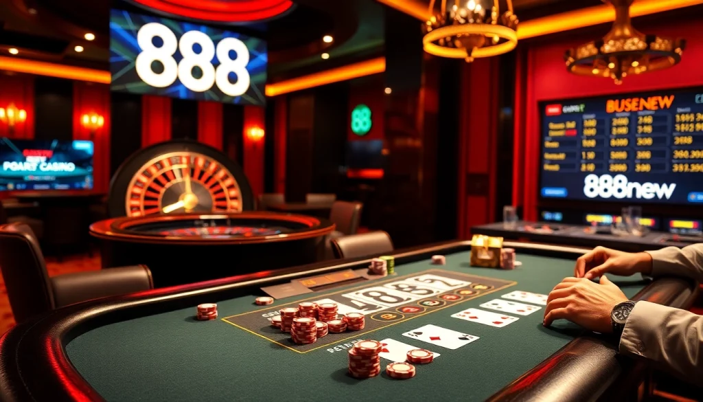 Exciting poker players at the 888new casino table, showcasing strategic gameplay and thrilling moments.