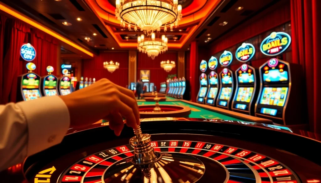 Exciting casino atmosphere highlighting roulette action and 55WW betting strategy elements.