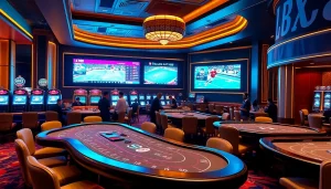 Betting excitement at Thể Thao LC88 with lively sports visuals and luxury casino ambiance.