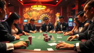 Experience the excitement at https://33win.free/ with luxurious poker tables and vibrant casino lights.