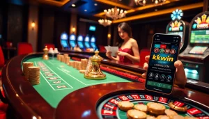 Experience the thrill of kkwin.com with a luxurious display of casino gaming elements and excitement.