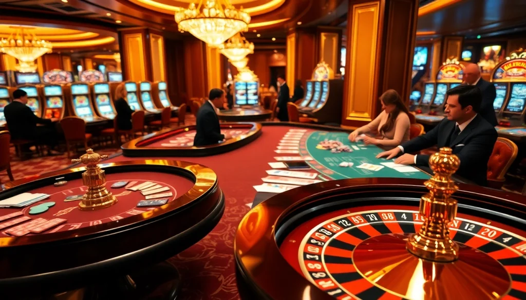 Casino en ligne sans verification showcases an exciting gambling atmosphere with vibrant tables and players enjoying their games.