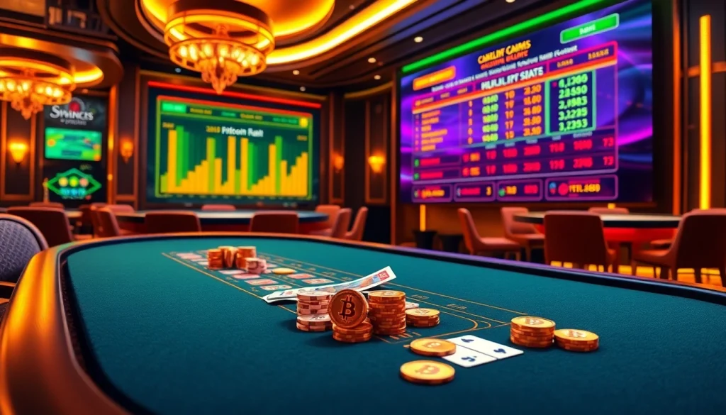 Engaging online gambling scene highlighting casino crypto en ligne with Bitcoin and Ethereum elements.