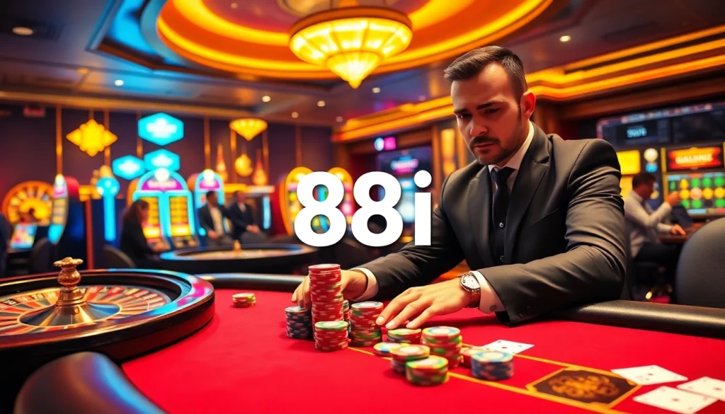 Winning big at the poker table with 88i's thrilling gambling experience.