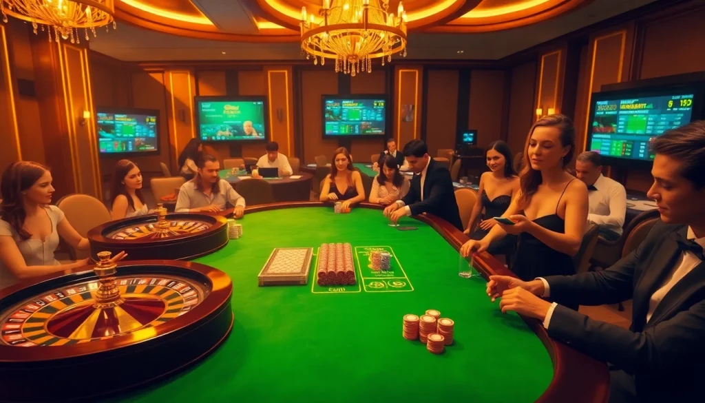 Engaging players at a glamorous casino table while experiencing S8.com gaming excitement.
