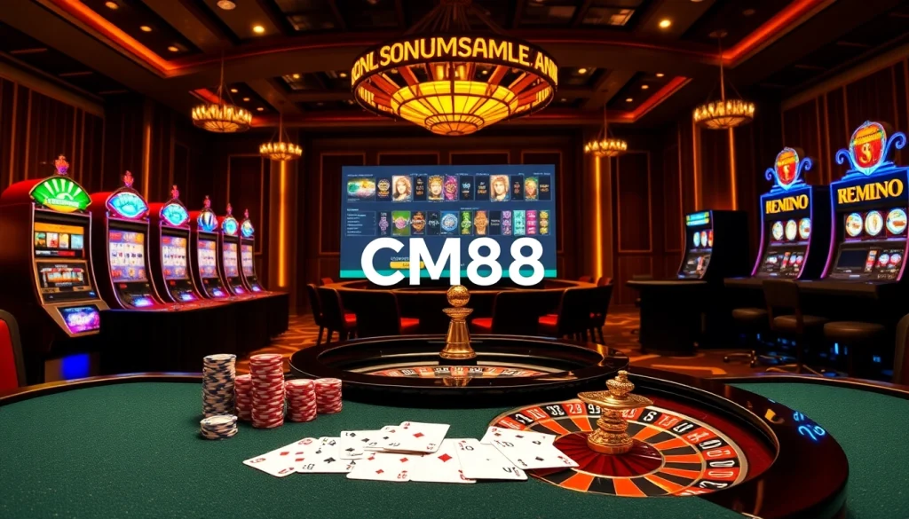 Experience the excitement of online gambling with CM88 at a luxury casino.