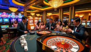 Experience the excitement at https://nohu90.ac/ with vibrant casino gaming tables and slot machines.