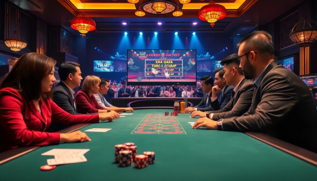 Watch xem đá gà trực tiếp in an engaging live gambling setting with vibrant visuals and professional atmosphere.