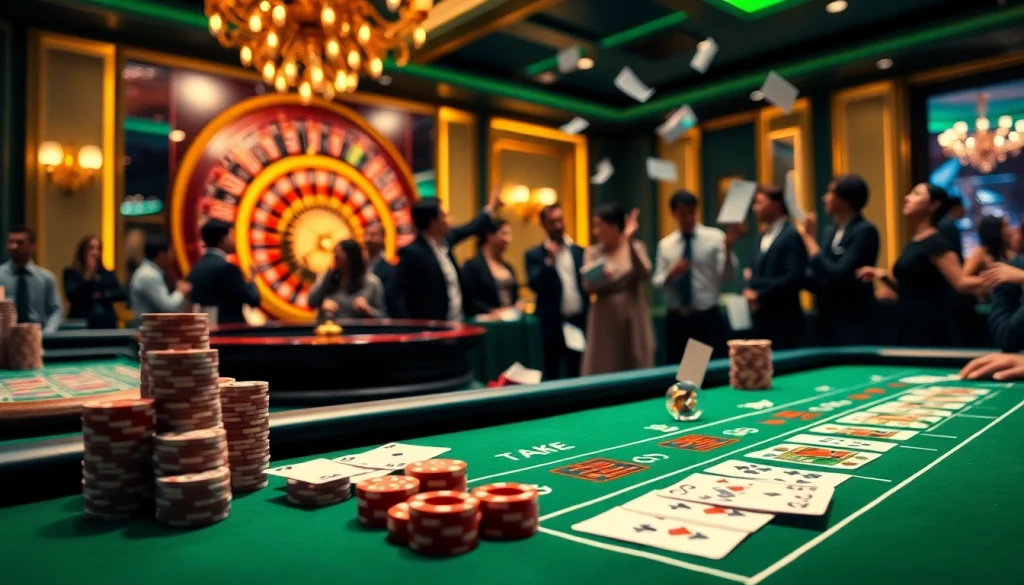 Engaging players at the fb88 trang chủ online casino with vibrant games and professional ambiance.