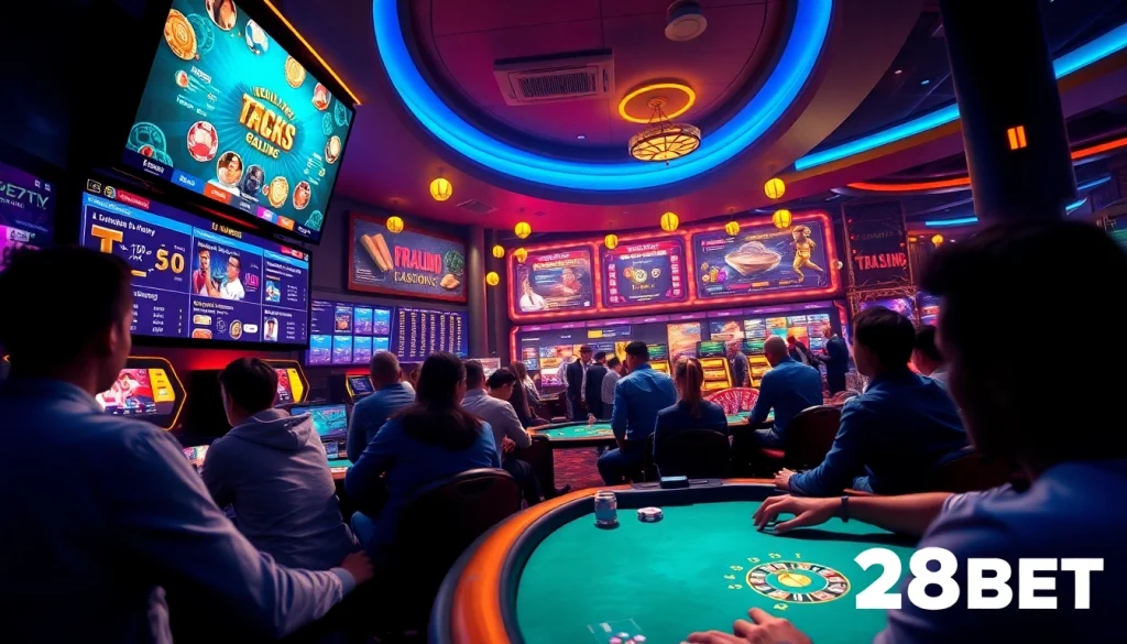 Exciting digital gaming experience at nhà cái 28BET with vibrant casino games and sports betting options.
