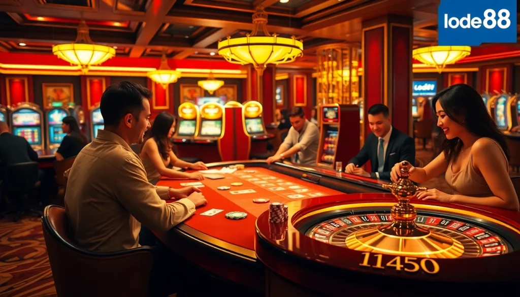 Experience high-stakes gaming excitement at lode88 trang chủ featuring luxurious casino elements.