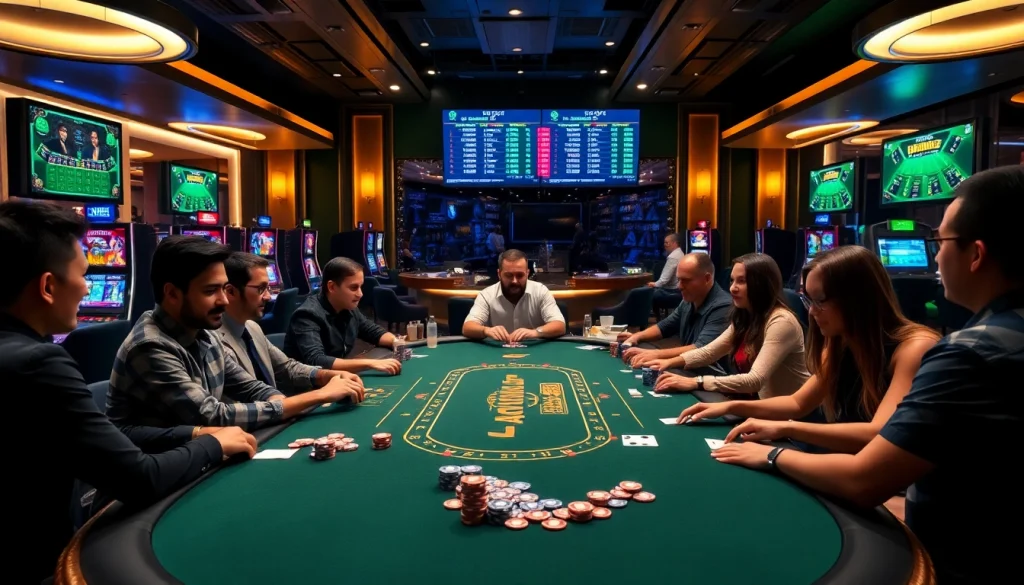 Experience thrilling gameplay at https://leo881.com/ with vibrant casino visuals capturing the excitement of gambling.