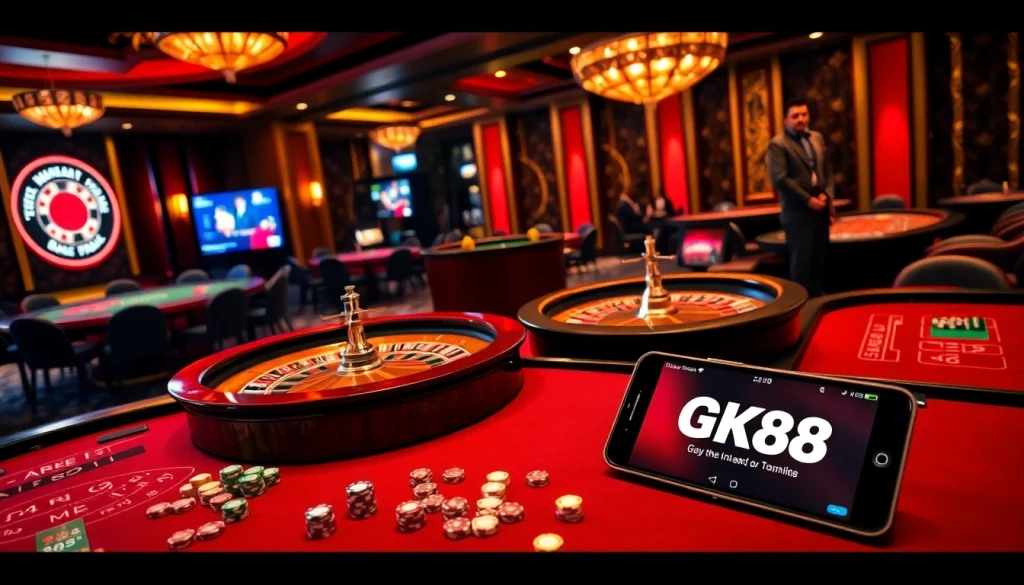 Experience the thrill of GK88's online casino scene with vibrant games and professional dealers.