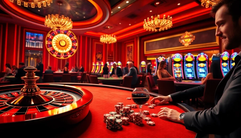 Experience thrilling gaming action at https://11bett.it.com/ with luxury casino ambiance and captivating roulette table.