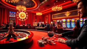 Experience thrilling gaming action at https://11bett.it.com/ with luxury casino ambiance and captivating roulette table.